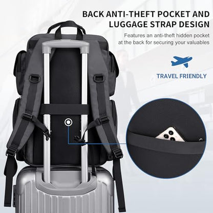 WITZMAN Travel Backpack for Men Carry-on Laptop Backpack | Nylon Luggage Bag Fits 16 Inch for Airline Approved,Multi Pocket, For Traveling,Casual,Commuting, B744 Silvery Grey - color: Upgrade Silvery Grey