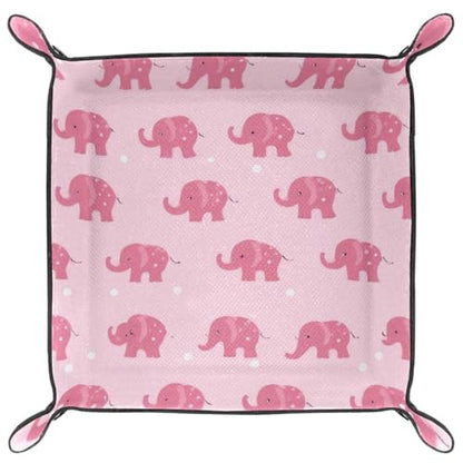 Cute Elephants Dice Tray Dice Rolling Tray Folding Dice Holder for Dice Games, Like RPG, DND and Other Table Games - color: Multi 10