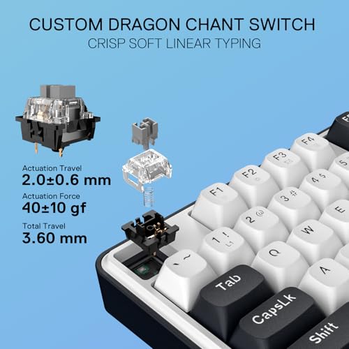 Redragon K689 Wired Gasket RGB Gaming Keyboard, 108 Keys Mechanical Keyboard w/Extra 4 Hotkeys, Upgraded Hot-swappable Socket, 3-Layer Noise Dampening, Mixed Color Keycaps, Custom Linear Switch - color: Cerulean Polar