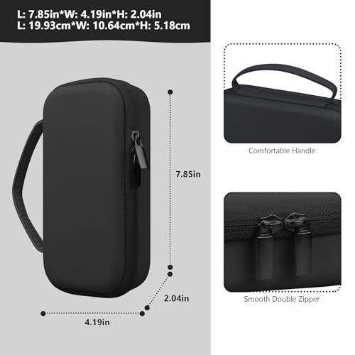 Supmay Carrying Case Compatible with New Nintendo 2DS XL/ R36 Max Retro Handheld Game Console, Video Game Console Travel Bag with Mesh Pocket for Charging Cable, TF Card, Manual, Black
