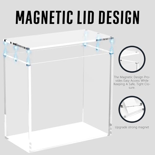 Acrylic ETB Protector Case Magnetic Ultra Thick 8mm + 5mm Elite Trainer Box Acrylic Display Case Stackable Hard Compatible with PKMN Elite Trainer Boxes with Strong Magnets Easy Top Loading - size: 7.4"L x 3.6"W x 6.6"H