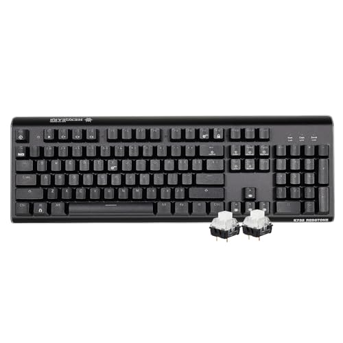 Hexgears GK735 Mechanical Gaming Keyboard Kailh Box White Switch 104 Keys ABS Keycaps Wired Gaming Keyboard with White LED Backlight, Ergonomic Design for Windows Laptop PC Mac (No Light Strip) - color: Black, size: Clicky