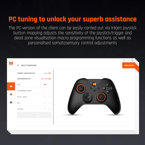Black Shark BIGBIG WON Gale Wireless Controllers - Motion Aiming, Hall Trigger, 4 Custom Buttons - PC/iOS/Android Gaming Controller with Charging Dock - color: B.GaleSet Black