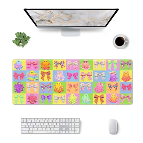 Ghost Bow Gaming Mouse Pad Extended Large Mouse Mat 31.5 X 11.8 Inch Nonslip Rubber Base Long Desk Pad Stitched Edges Mousepad Mice Pad for Office Home Game - color: Ghost Bow