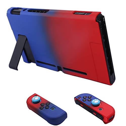 Dockable Case for Nintendo Switch - COMCOOL 3 in 1 Protective Cover Case for Nintendo Switch and Joy-Con Controller with Screen Protector - Red Blue - color: Red Blue