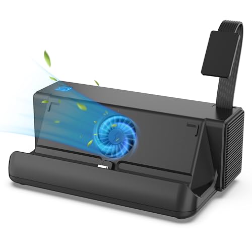 ZMBESUP Switch Dock Station with One-Key Card Switching, 4 Game Card Slots, Cooling Fan, 1080P HDMI Output, Type-C Power Input for Switch/Switch OLED, Portable TV Docking Station