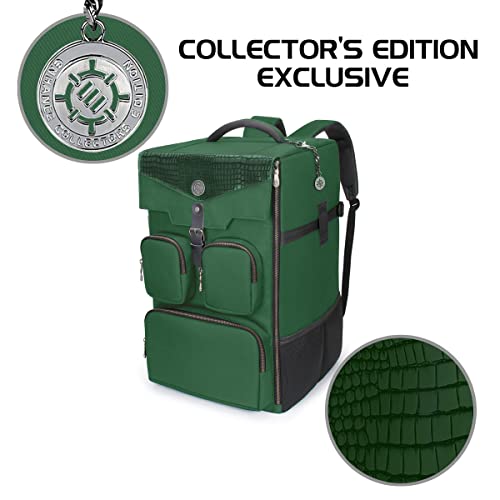 ENHANCE Tabletop Board Game Backpack (Dragon Green) + Board Game Bands - Bundle