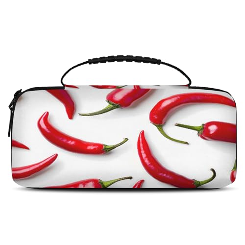 Adornori Red Chili Pepper Mexican Carry Case Compatible with Nintendo Switch 2, with 20 Games Cartridges, Portable Travel Carrying Case Pouch for Accessories & Game Cards - color: Multicolor 7