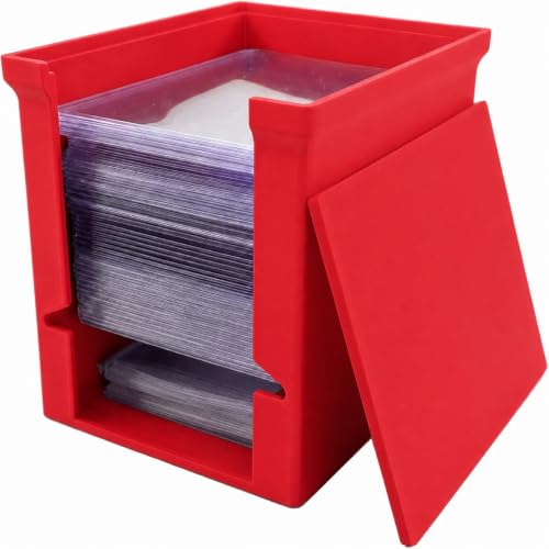 Card Game Holder, Toploader Dispenser Card Funny Commander case (Red) - color: Red