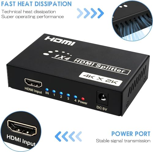 HDMI Splitter 1 in 4 Out, 4Kx2K @30Hz - size: HDMI 1x4