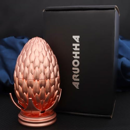 ARUOHHA DND Metal Dice Copper Purple Dragon Egg Dice with Rotating Dragon Egg Shell, Role Playing Game RPG Polyhedral D and D Dice Set D20 D12 D10 D8 D6 D4 - color: Copper Purple