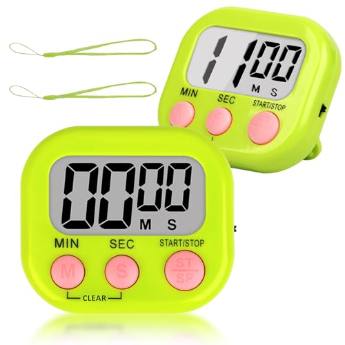 ZILLEEN Classroom Timer for Kids Teachers 2 Pack Digital Tmers, Green - color: Green & Green
