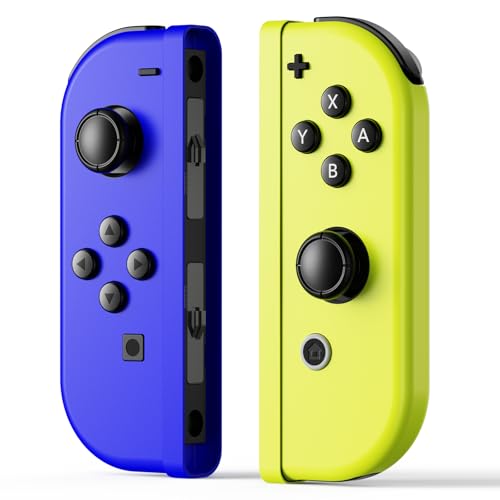 AFMVV Replacement for Switch Controller, Left Right Wireless Controller Compatible with Nintendo Switch/OLED/Lite,with 6-Axis Gyro, Vibration, Motion Control, Wake-up, Screenshot, Blue and Yellow
