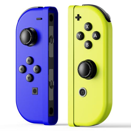 AFMVV Replacement for Switch Controller, Left Right Wireless Controller Compatible with Nintendo Switch/OLED/Lite,with 6-Axis Gyro, Vibration, Motion Control, Wake-up, Screenshot, Blue and Yellow
