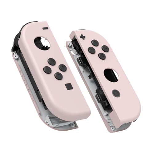eXtremeRate DIY Replacement Shell Buttons for Nintendo Switch & Switch OLED, Cherry Blossoms Pink Housing Case with Full Set Button for Joycon Handheld Controller [Only the Shell, NOT the Joycon] - color: Cherry Blossoms Pink
