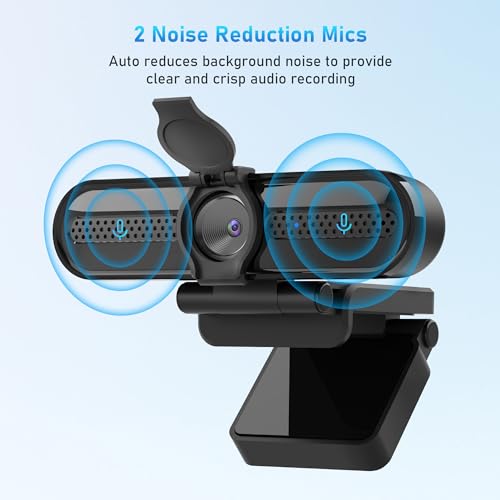 2K Webcam with Microphone, 78°FOV FHD PC Camera with 2K/30fps, Privacy Cover, Plug & Play USB Web Cam, Autofocus, 1080P/60fps External Webcam for PC, Computer Web Camera for Laptop, Mac, Zoom - color: 2K/78°FOV