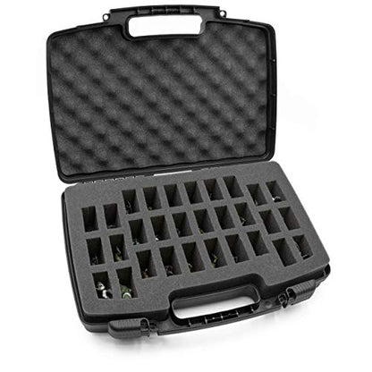 CASEMATIX Hard Shell Miniature Storage Travel Case - 30 Figurine Miniature Organizer and Miniatures Carrying Case with Foam Compatible with Roleplaying Minis