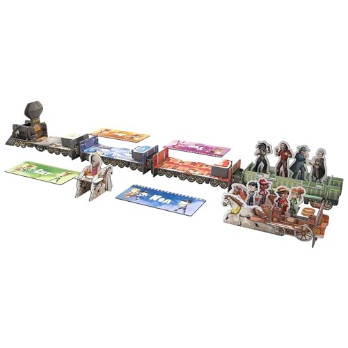 Ludonate: Kids Express - Cooperative Board Game, 3D Train, Flick Projectiles to Hit Bandits, Kids Version of Colt Express, Age 5+, 1-4 Players, 15 Min - style: Kids Express