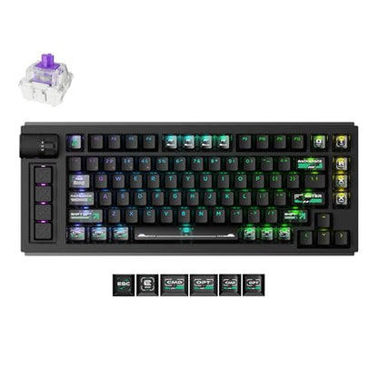 LEMOKEY L1 HE 75% Hall Effect RGB Gaming Keyboard, Full Aluminum Body, Tri-Mode Connectivity, Rapid Trigger & Adjustable Actuation, Hot-Swappable, Web Configurator, with Knob, for Windows and Mac