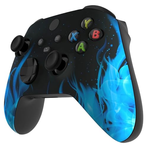 Stealth Controllers Wireless Controller for Xbox Series S, Xbox Series X, Xbox One - Soft Touch Feel - Custom Series S/X Controller (Blue Flames) - color: Blue Flames