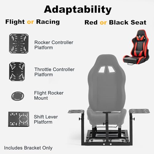 Mokapit Flight Racing simulator Cockpit best steering wheel Sturdy Fit for Logitech/Thrustmaster G29 G920, Hotas Warthog T80 T150, Adjustable race car seat Controllers Not Included