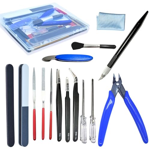 Gundam Model Tool Kit, 28pcs Hobby Building Tool Set, Modeler Basic Tools Craft Set for Cars, Airplanes, Buildings, Gundam, Robots Models Repairing and Fixing