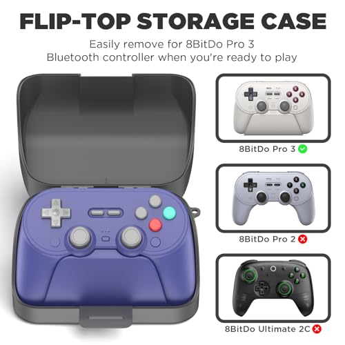 Wonkzon Hard Travel Case for 8BitDo Pro 3 Bluetooth Controller, Charging Dock Accessories Carrying Case for 8BitDo Pro 3, Game Protective Storage Bag