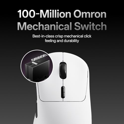 Rapoo VT3 Gen-2 Wireless Gaming Mouse, True 8K Wireless Polling Rate, 53g Lightweight, Up to 750 Hr Battery, Nordic nRF54L15 MCU, 100-Million Mechanical Switch, 10 Programmable Buttons, Macro Enabled - color: White
