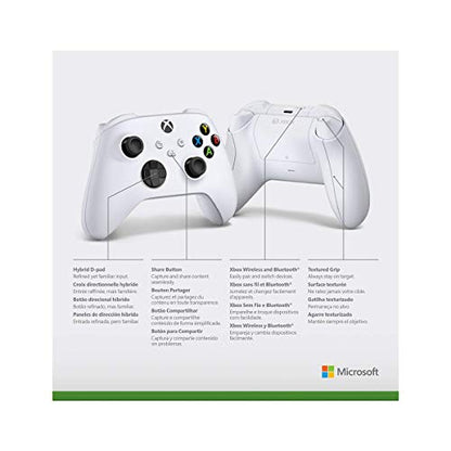 Microsoft Xbox Series S or X Wireless Controller Robot White plus VGSION battery