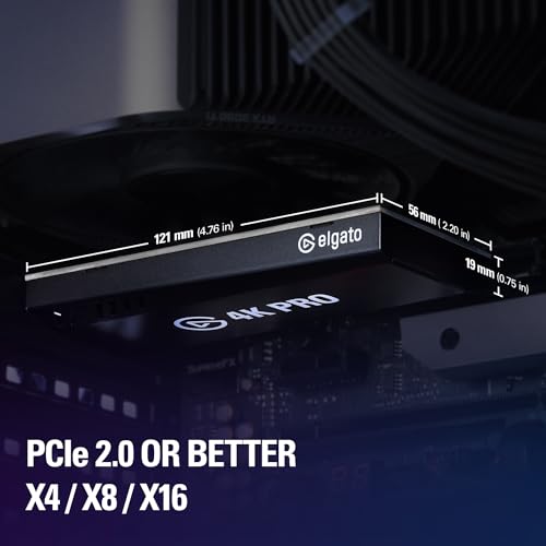 Elgato 4K Pro Internal Capture Card, 8K60 Passthrough | 4K60 HDR10 capture, HDMI 2.1, Up to 1080p240 recording, VRR support, Ultra-low latency, Dual PC setup compatible