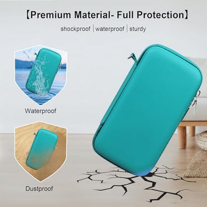 Elonbo Carrying Case for TEBIYOU/ WELLST·G/ TaddToy/ Beijue/ FAMILY POCKET/ CCTU/ X-JOYKIDS/ GREENCREEK/ Beico/ KAVOYI/ GuaiyeyeAP Handheld Game Console, Portable Electronic Gaming Player Bag, Green+ - color: Green+ Inside Green