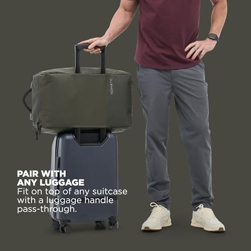 NOMATIC 40L Travel Bag- Convertible Duffel/Backpack, Carry-on Size, Everyday Use Laptop Bag, TSA Compliant - color: Olive
