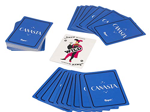 Regal Games Canasta Cards Set for Adults - Rummy Style 2-6 Player Card Games - Fun & Travel Playing Cards for Game Night (2 Decks, 54 Cards Each) - size: Canasta
