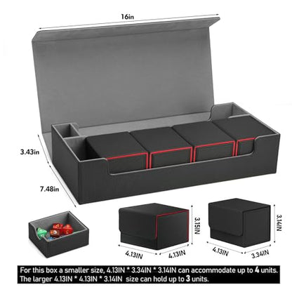 Premium Trading Card Storage Case TCG Deck Box Holds 800+ Sleeved Cards for MTG, YuGiOh, Uno, Sport with Strong Magnet Closure (Black) - color: A-Black - 800 Cards