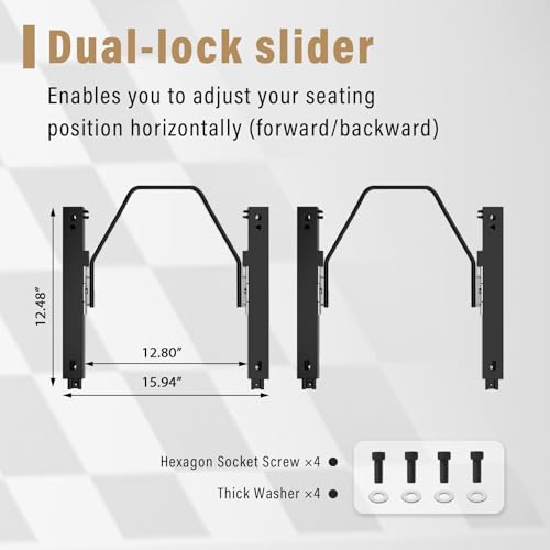 2 Pcs Adjustable Universal Racing Seats with Double Sliders, Reclinable Bucket Seats, 1 Pair of Sport Seats for Vehicles (Beige-B) - color: Beige-B