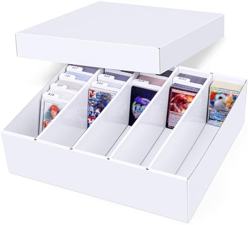 5 Row Trading Card Storage Box, 1 Pack Cardboard Storage Box with Divider for Mtg, Tcg, Sports Cards - color: 1 piece