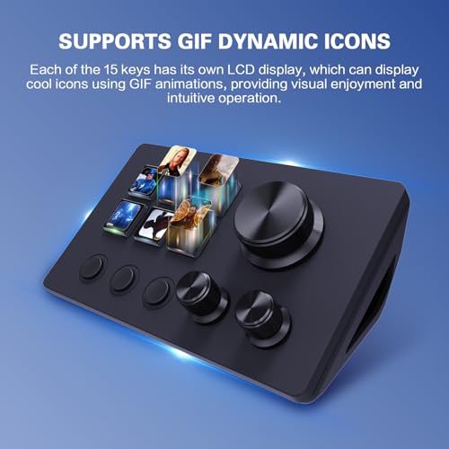 ActionRing Stream Controller Deck,Macro Keypad,Gaming Shortcut Keyboard | 6 Customizable Keys and 3 Dials,Trigger Actions for OBS/Twitch/YouTube,Workflow Controller,Compatible with Win/Mac(N3 Black) - color: Black