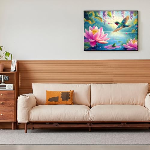 300 Piece Puzzles for Adults, Humbird Flower Lake Jigsaw Puzzle for Adults Kids Seniors, Recycled Cardboard Large Piece Puzzle 300 Piece, Challenging Game Family Activity Great Gift for Friends - style: Humbird