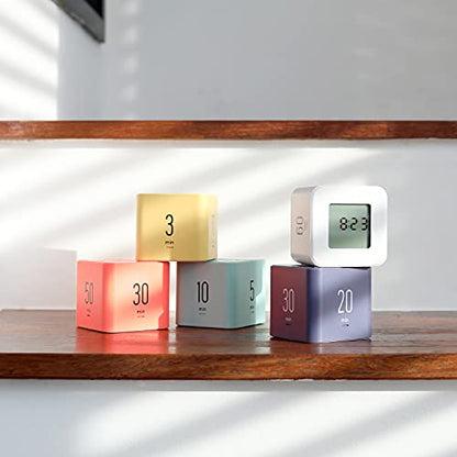 mooas Multi Cube Timer Clock (Mint) Rotating Flip Gravity Sensor Time Management Digital LED Clock & Timer 1, 3, 5, 10 min Setting ADHD Desk Office Productivity Kids Workout Kitchen - color: Mint
