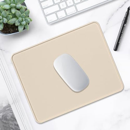 Hsurbtra Mouse Pad, Premium-Textured Square Mousepad 10.2 x 8.3 Inch, Stitched Edge Anti-Slip Waterproof Rubber Pretty Cute Computer Mat for Office Gaming Laptop Women Kids Beige - color: Beige, size: Square Mousepad (10.2" x 8.3")