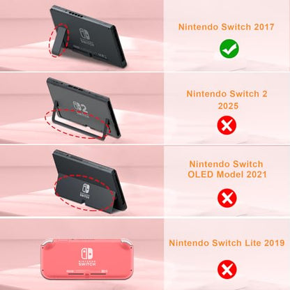 FINTIE Soft Silicone Protective Case Compatible with Nintendo Switch 2017 | Ergonomic Grip Design, Kickstand Compatible, Anti-Slip, Anti-Scratch & Shock-Absorption Grip Case for Switch 6.2-inch, Red - color: Red