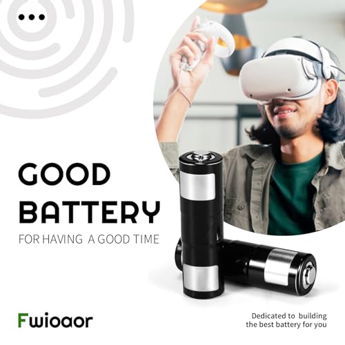 Fwioaor 1900mAh Rechargeable AA Batteries -Compatible with Oculus Quest 2/3 Controller Charging Dock - Pack of 2