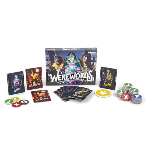 Bezier Games Werewords | Fast 5-Minute Word-Guessing Social Deduction and Bluffing Family Game | Hidden Roles and Voting | 4-10 Players
