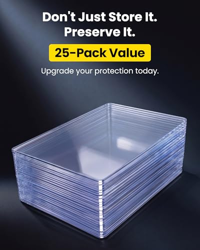 5.4" x 7.5" Jumbo Card Sleeves, Hard Plastic Holders 25 Pack, 39PT | Toploaders Card Protectors Fits up to 5.67x7.64in Oversized Trading Cards & Photos, Archival Safe Rigid PVC Sheets, Blue Tint - size: 5.4 x 7.5 in – Fits Up to 5.67 x 7.64 in