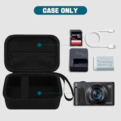 Camera Case for Canon PowerShot SX740/ SX730/ SX720/ SX620/ G7 X Mark II III Digital Camera, Camera Protective Box Hard Travel Storage Bag, Mesh Pocket fits Cable, Batteries, SD Card, Black | Protective Carry Bag, Shockproof Shell, Dust Resistant, Accesso