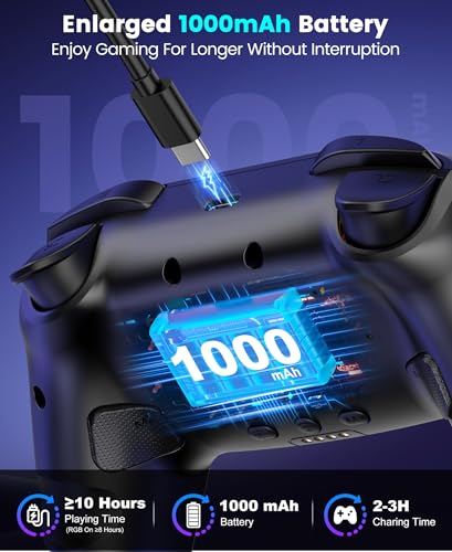 Switch 2 Pro Controller, 1000mAh Battery, Wireless Bluetooth Controller with Hall Effect Joysticks & Triggers, for Switch2/Switch/Switch OLED/Switch Lite, with 7 Light Modes/Paddle/Turbo/Motion/Charging Dock - color: Black