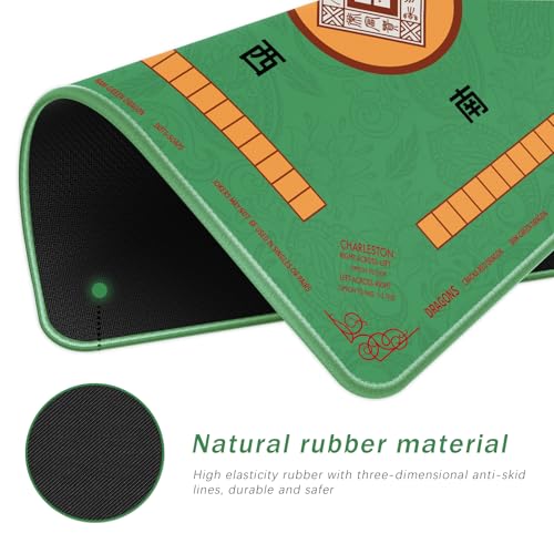 2F22E Mahjong Mat, Noise Reduction Non-Slip Mahjong Mat for Table, 32.4 * 32.4 Inch Mahjong Table Mat for Poker, Board Table Mat, Dominoes, Tile,Card Games (Green) - color: Green