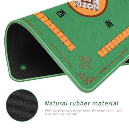 2F22E Mahjong Mat, Noise Reduction Non-Slip Mahjong Mat for Table, 32.4 * 32.4 Inch Mahjong Table Mat for Poker, Board Table Mat, Dominoes, Tile,Card Games (Green) - color: Green