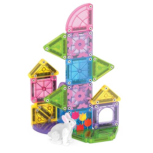 MAGNA-TILES microMAGS 24-Piece Spring Garden Travel Set, The Original Magnetic Building Brand - style: Spring Garden