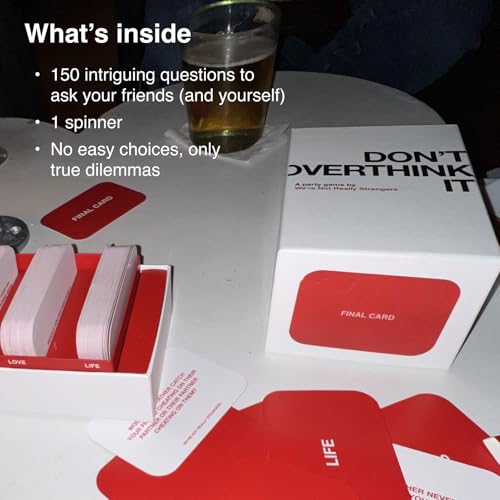 Don't Overthink It Card Game by We’re Not Really Strangers - 150 Conversation Starter Cards. Get to Know You Game for Friends, Couples, Game Night, Date Night & Parties, 2+ Players - style: Don't Overthink It